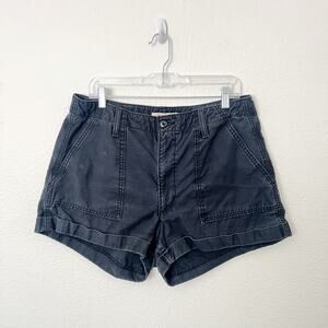 [Levi's] Washed Black High Rise Utility Ribcage Shorts Cotton Cuffed Hem Size 33